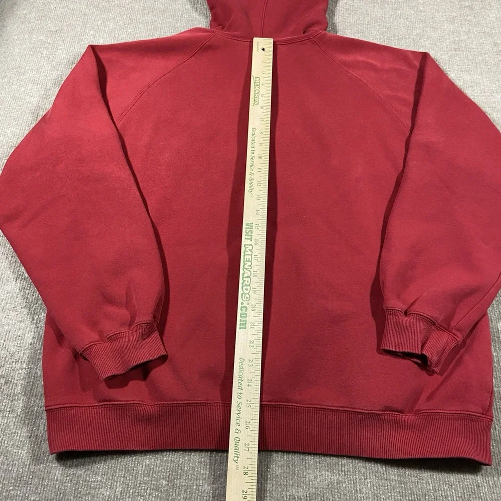 Vintage Adidas Hoodie Sweatshirt Men Size L Red Pullover Embroidered Center Logo